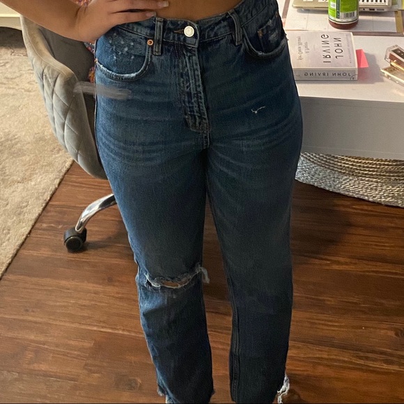 Zara straight leg jeans(distressed)